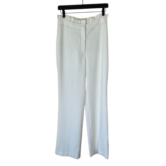 Express Wide Leg Super High Rise Ruffle Trim Waist Dress Pants Size 6S - Picture 1 of 12